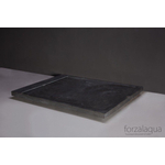 Forzalaqua Fresco Receveur de douche 120x90x5cm avec bonde inox rectangulaire pierre de taille adouci bleu gris SW67662